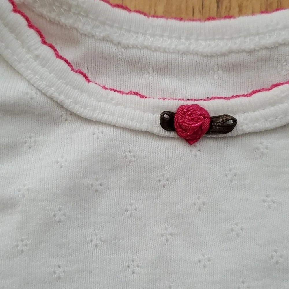 Carters‎ Girls Rose Onesie Long Sleeve Outfit with Olive Green Pants Size 18M